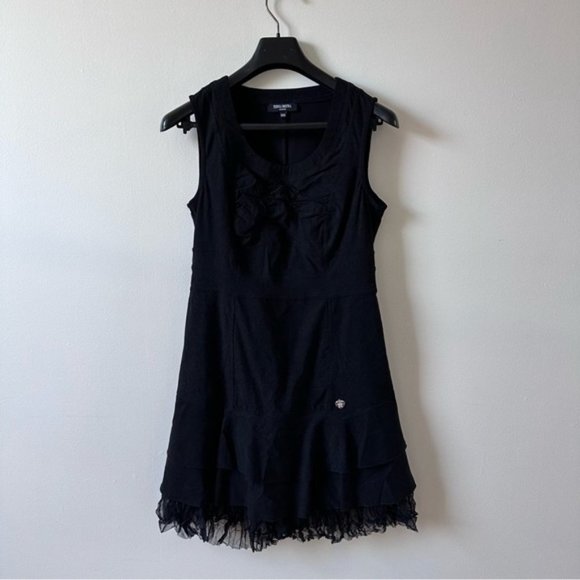 [SOLD] Vintage Y2K Black Bubble Dress with Peplum Pleats Tulle Tutu at the end … - Picture 3 of 11
